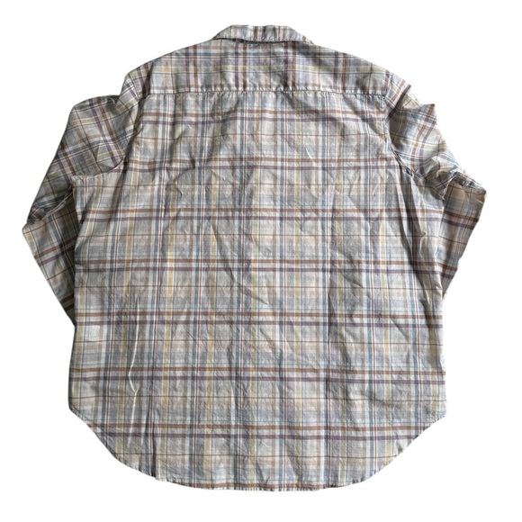 Frank & Eileen Eileen Relaxed Button-Up Shirt in Sand Purple Plaid M Medium - Picture 8 of 11